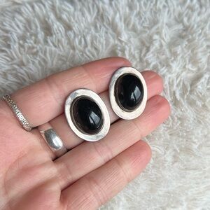 925 Silver & Black Onyx Earrings